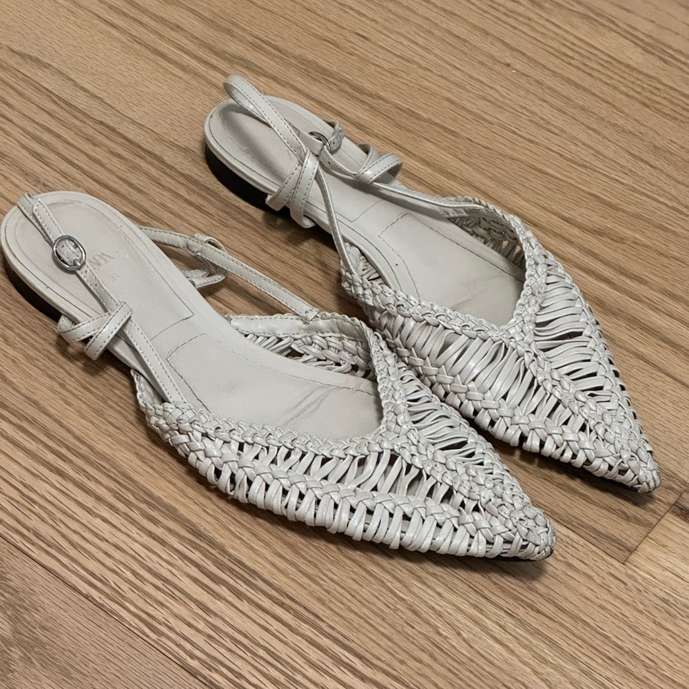 Zara Woven Slingback Sandals